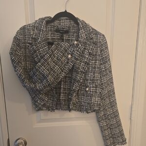 Forever 21 Black and White Tweed Blazer